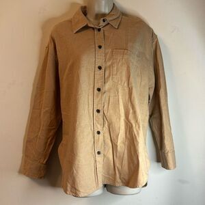 Universal Threads Tan Oversized Fit Button Up Blouse NWT Sz S